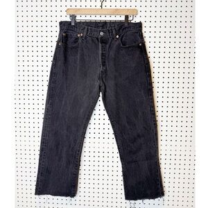 Levi’s | 501 Original Fit Jean's In Black, Cropped Raw Hem Sz. 34 Waist
